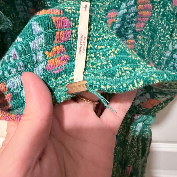 Free People Summer Picnic Printed Mini Dress in green - Picture 4 of 4